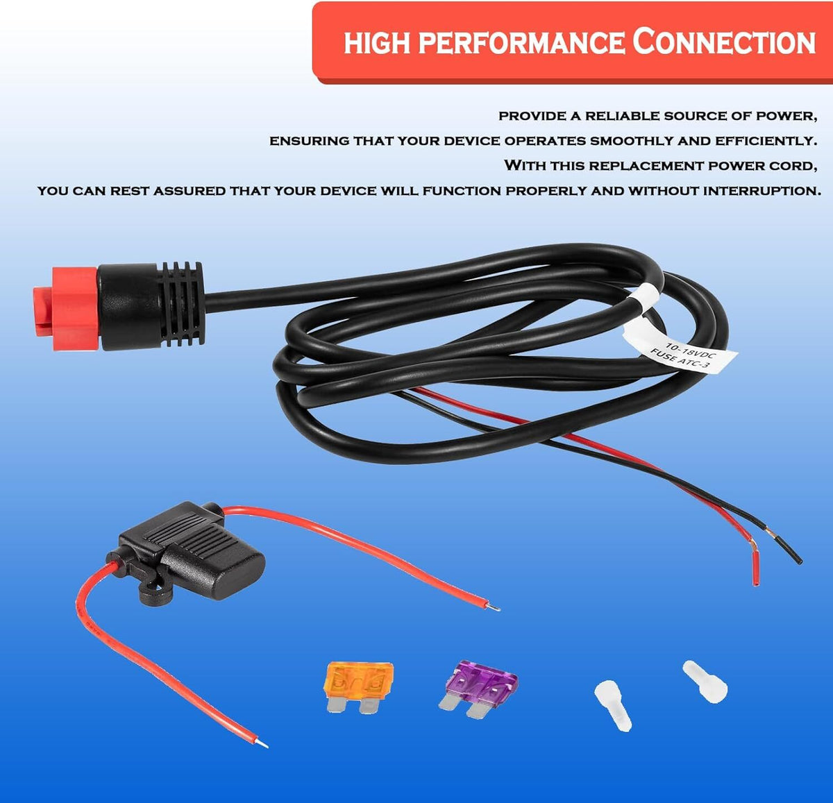 2-Wire Power Cable for Lowrance HDS Elite Ti Hook Mark - 3ft Replacement