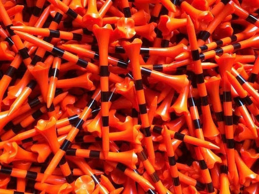 Golf Tees 3 1/4 Inch Pride Evolution PTS Orange Black Striped Bulk Sets