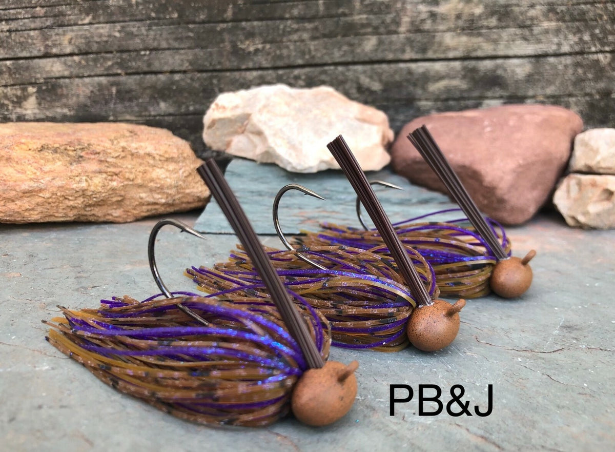 Bass Fishing Football Jigs Set - Multiple Colors & Weights