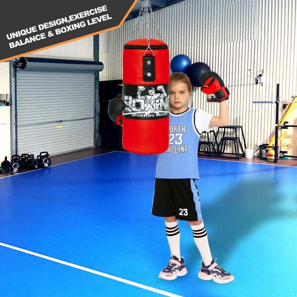 Boxing MMA Training Gloves Set with Chain and Heavy Duty Punching Bag