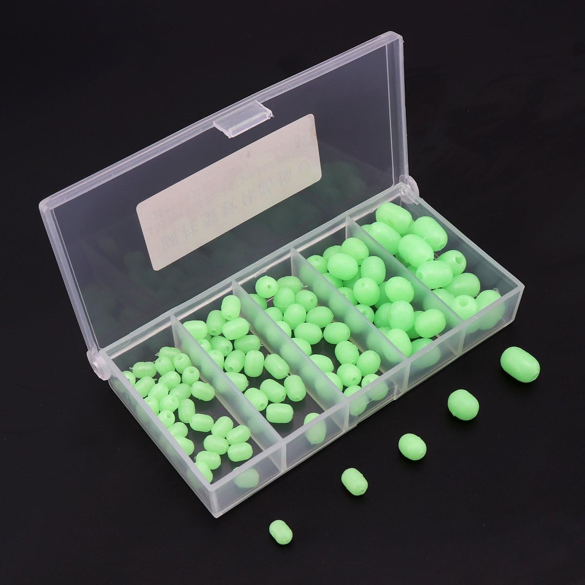 Luminous Green Fishing Beads Set for Deep Water Tackle - 100 Soft Round Baits