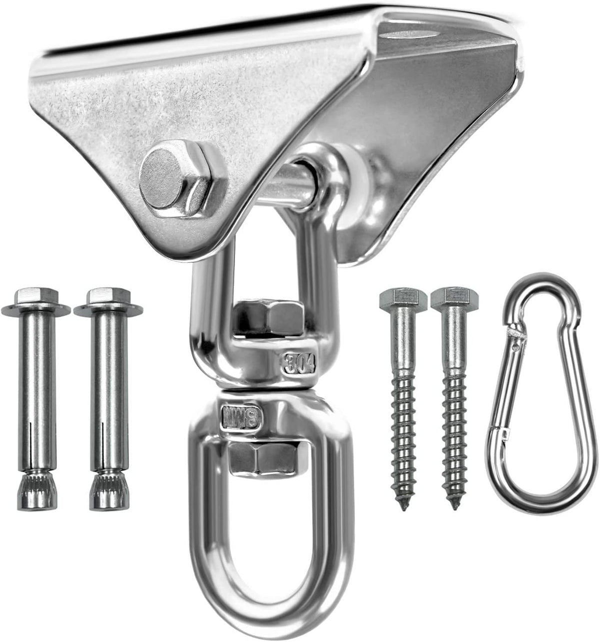 Heavy Bag Hanger with Stainless Steel Swivel Chain and 4 Snap Hooks