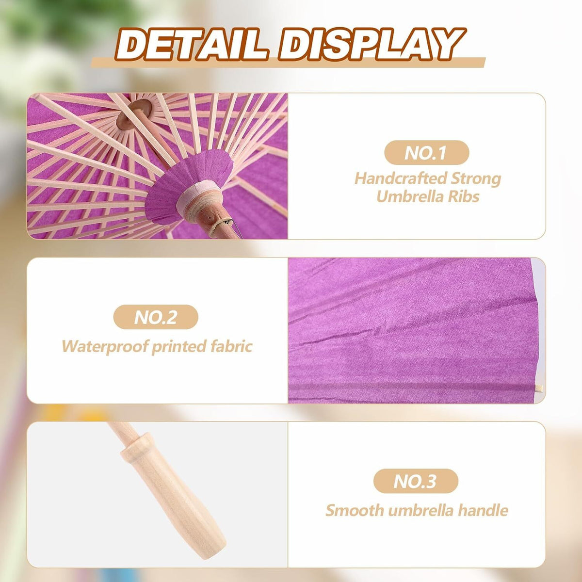 20 Pcs Multicolor Paper Umbrellas 23.6 Inch Parasol DIY Decor