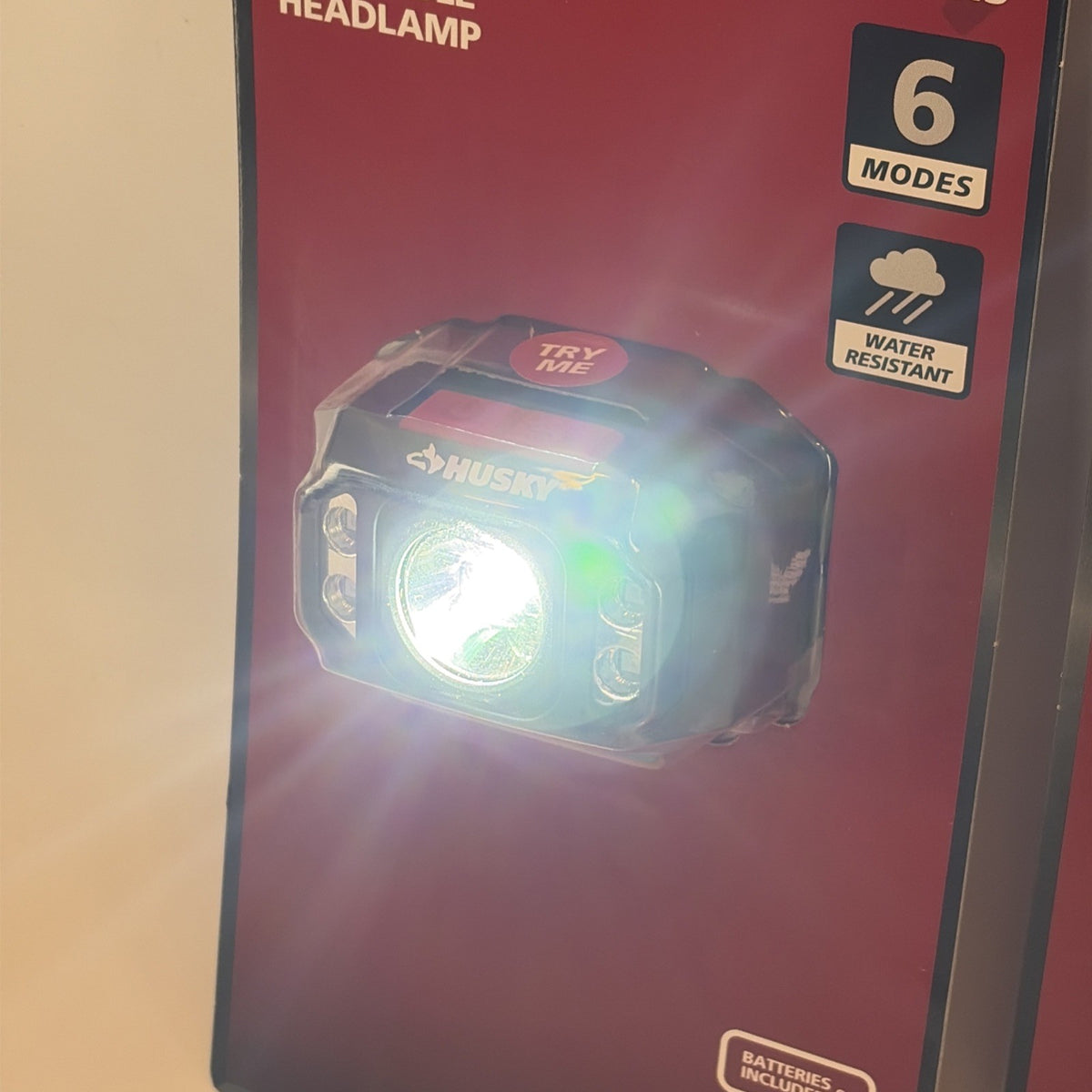 2 Pack Compact Headlamps with Dimmable 550 Lumens, Multi Color & Batteries Included