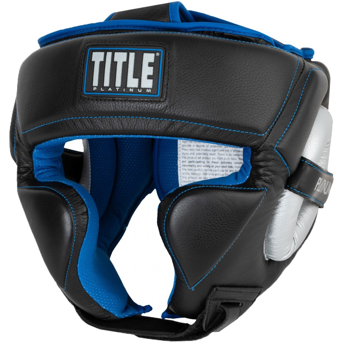 Boxing Headgear Training Equipment Black Silver Blue Adjustable Size