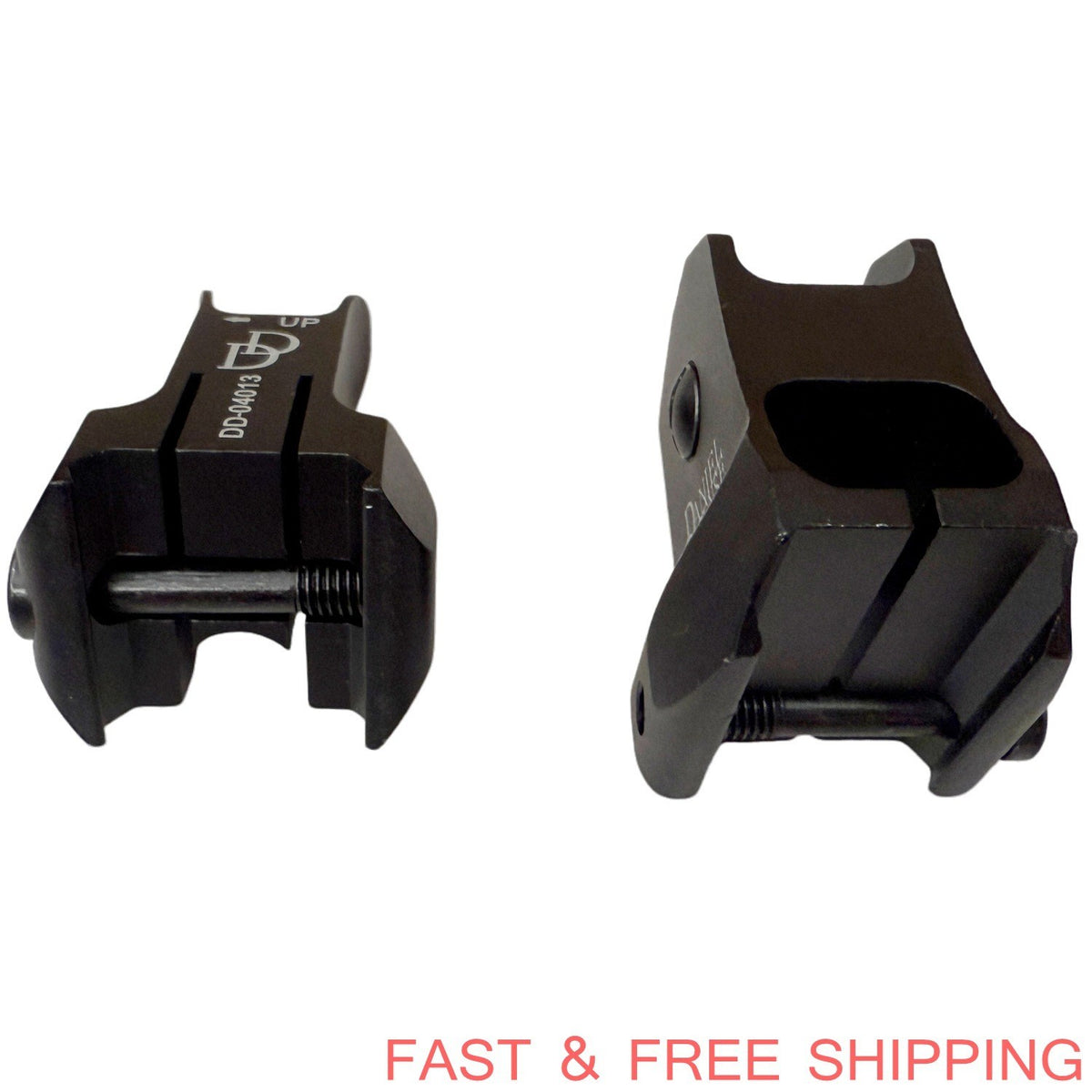Low Profile Tactical Metal Sights Set for Rifles - Front & Rear, CNC Aluminum