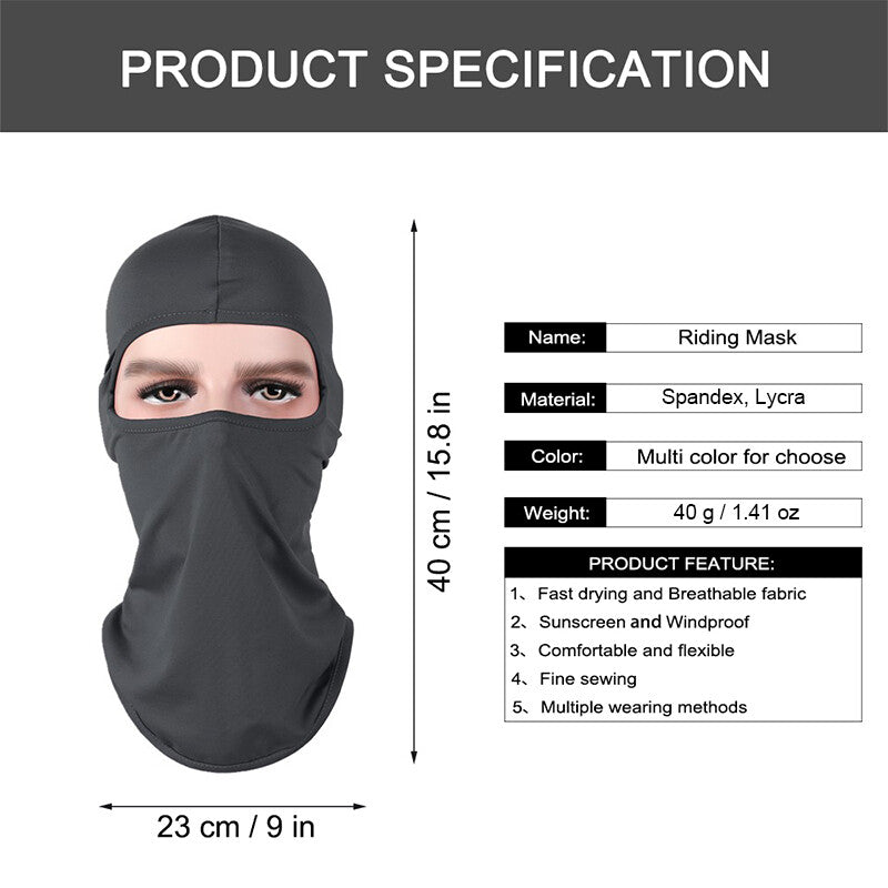 Lightweight Tactical Balaclava Face Mask with UV Protection - Windproof & Breathable