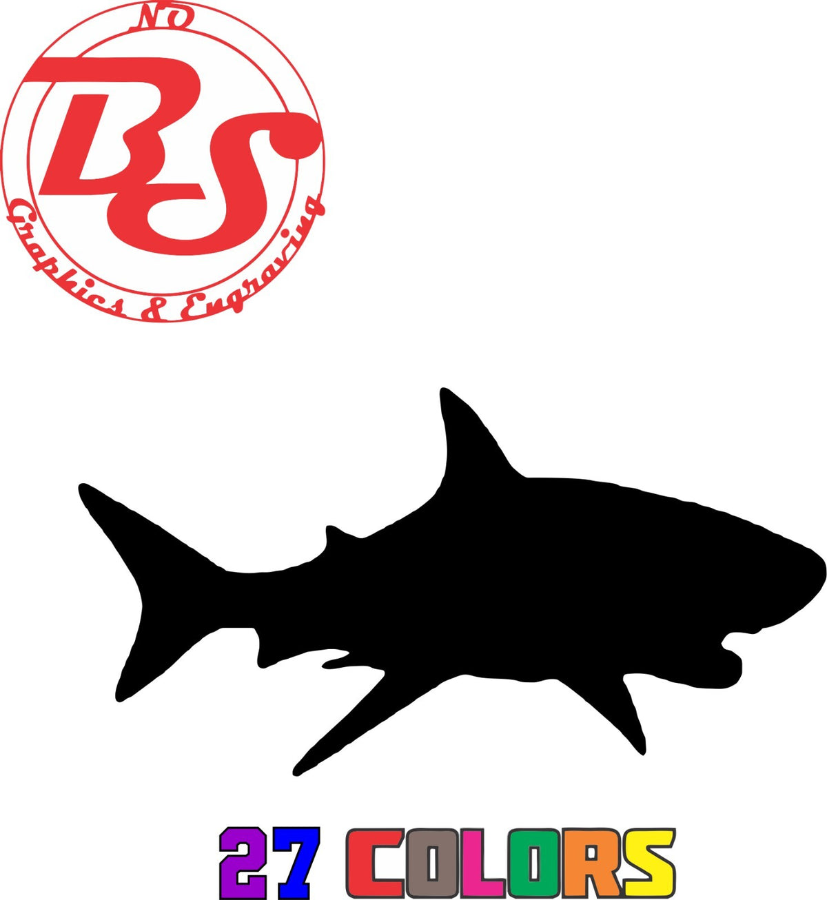 6-Inch Ocean Fish Vinyl Decal - Shark Great White Hammerhead Ocean Salt Water Fish