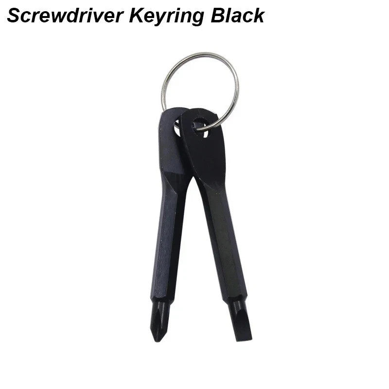 Mini Pocket Screwdriver Keychain Set - Portable Repair Tool with Phillips & Slotted Bits