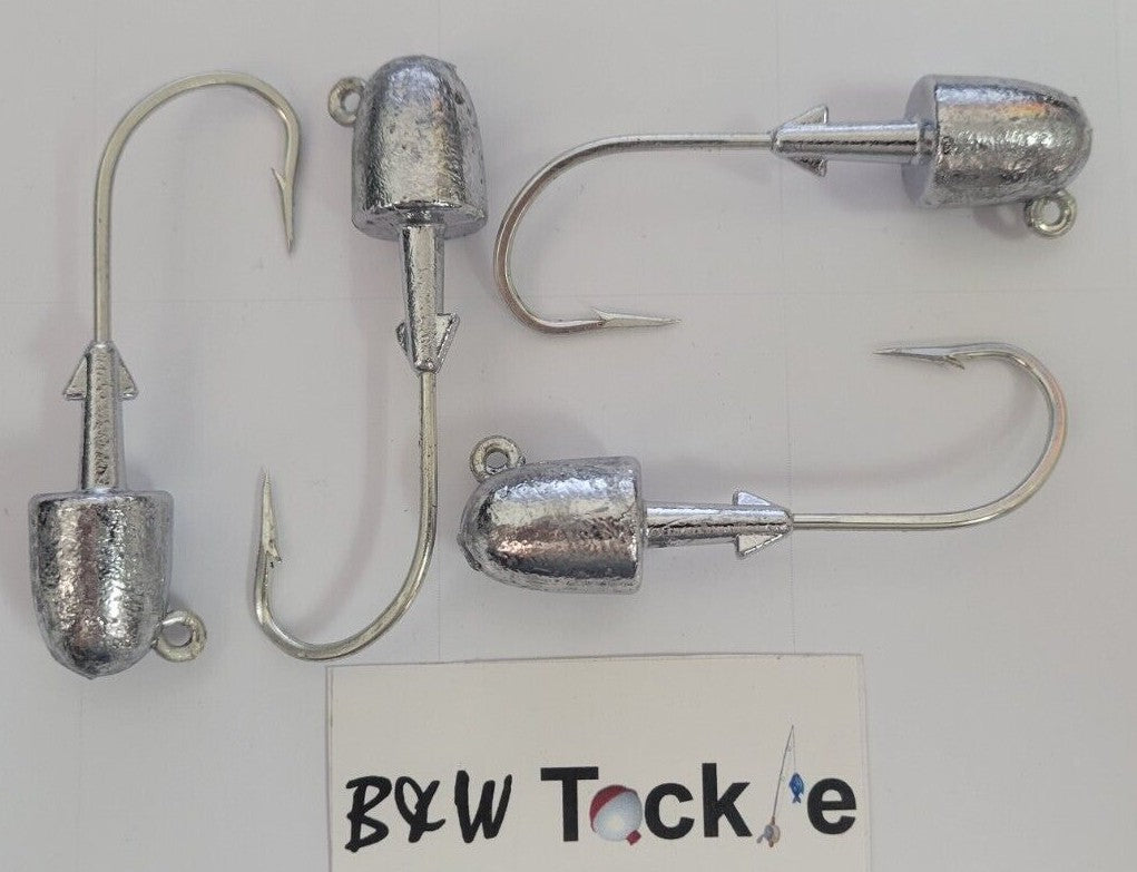 Fishing Bullet Nose Jigs Set with Mustad Hooks - Multiple Weights