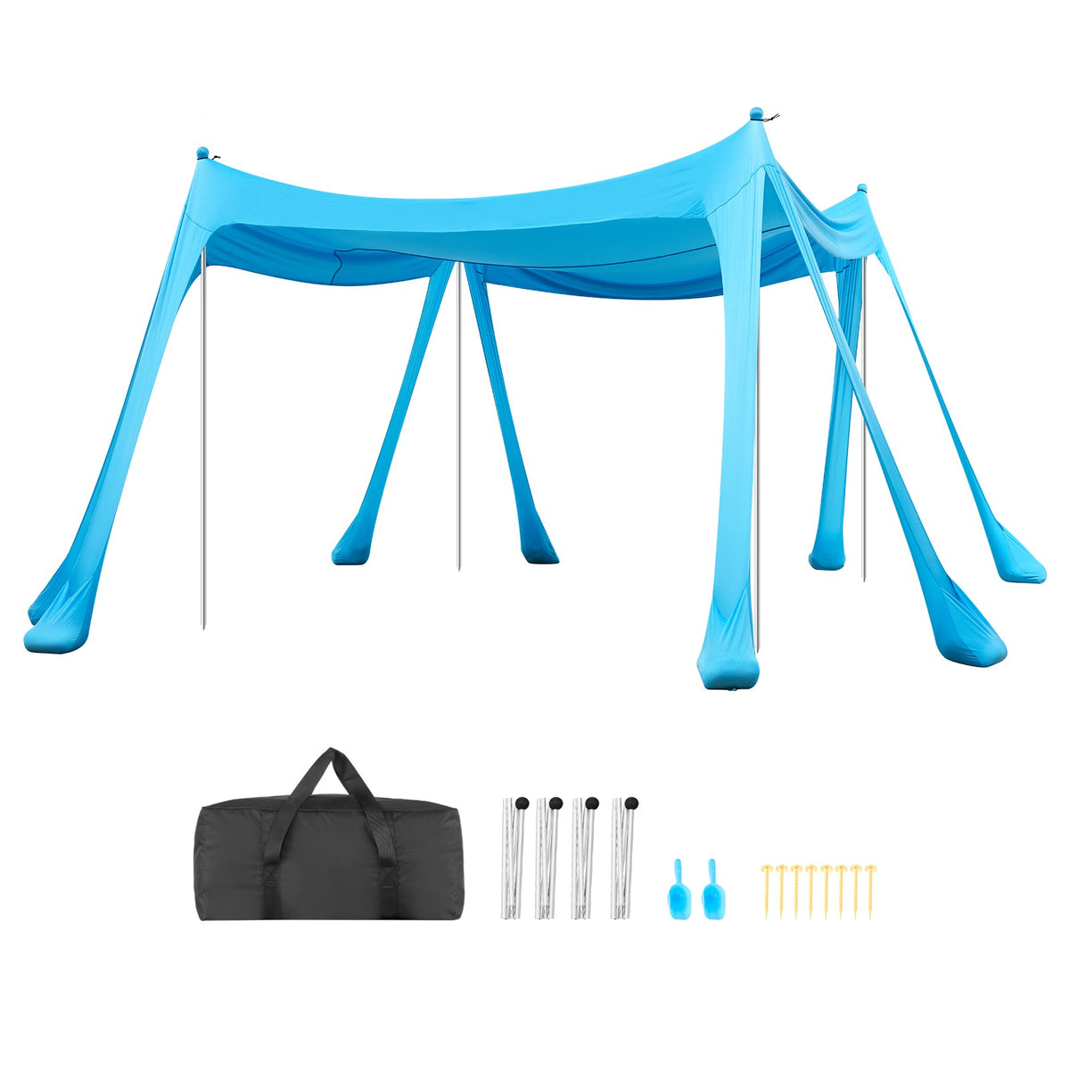 Portable 10x10 ft Sun Shelter Beach Tent with UPF 50+ Shade Canopy
