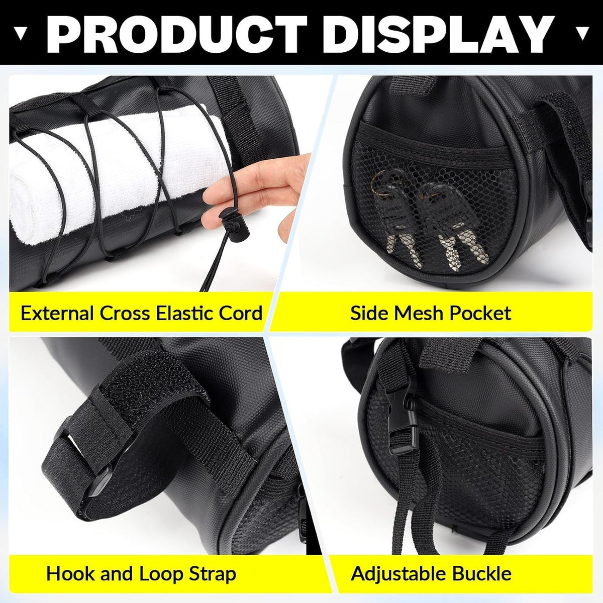 Waterproof Bicycle Handlebar Bag 2.5L - Durable Cycling Storage