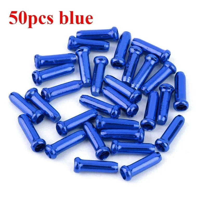 Bike Brake & Shift Cable End Caps Set - Aluminum Crimp Tips for Bicycle Cables
