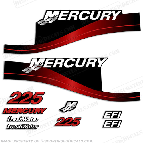 Mercury Outboard Decal Kit Fits 225hp Models Blue & Red