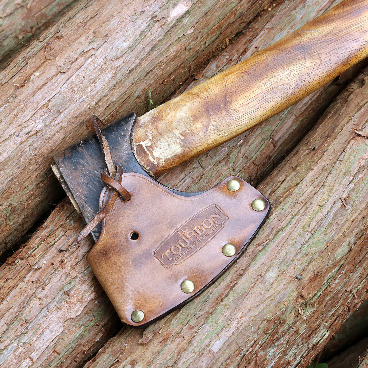 Leather Camping Axe Sheath with Lanyard - Fits Single Bit Hatchet