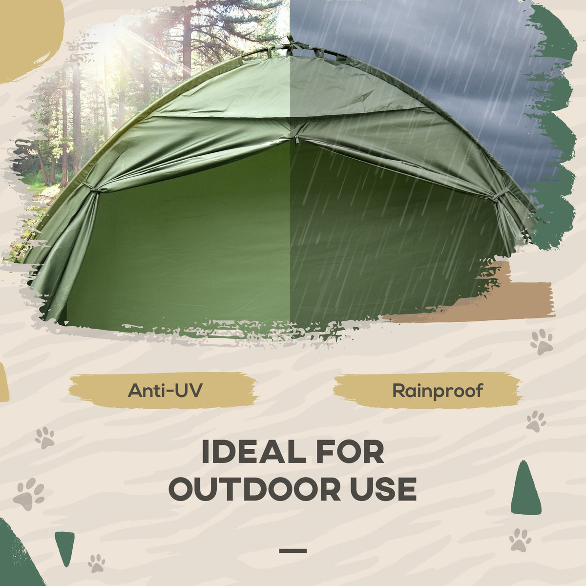 Single Person Camping Tent Cot Combo - Portable Foldable Tent and Cot in Green