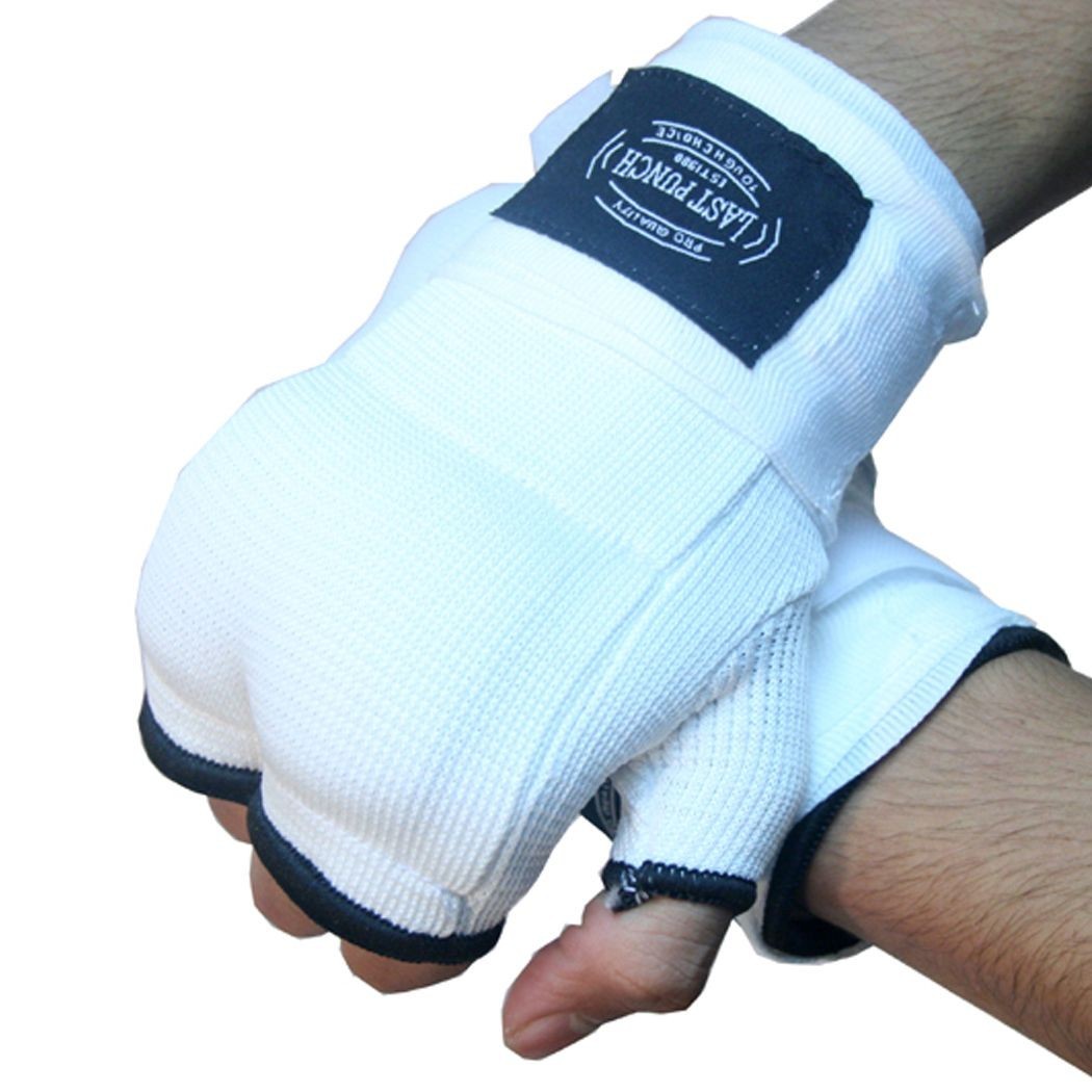 White MMA Training Gloves - Adjustable Wrist Support for Boxing & Martial Arts