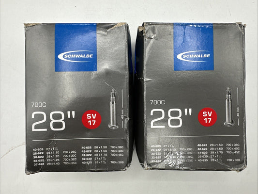 Schwalbe 700C x 28 Bicycle Inner Tube with Presta Valve - 2 Pack