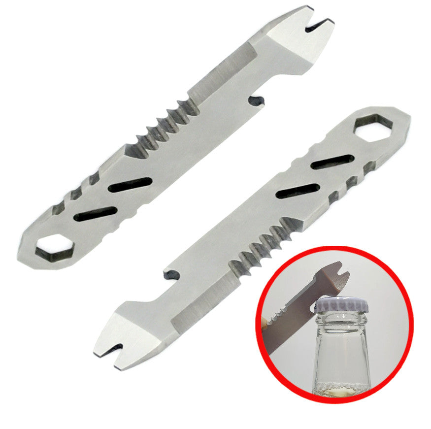 Mini Stainless Steel Multi-Function EDC Crowbar with Bottle Opener & Wrench