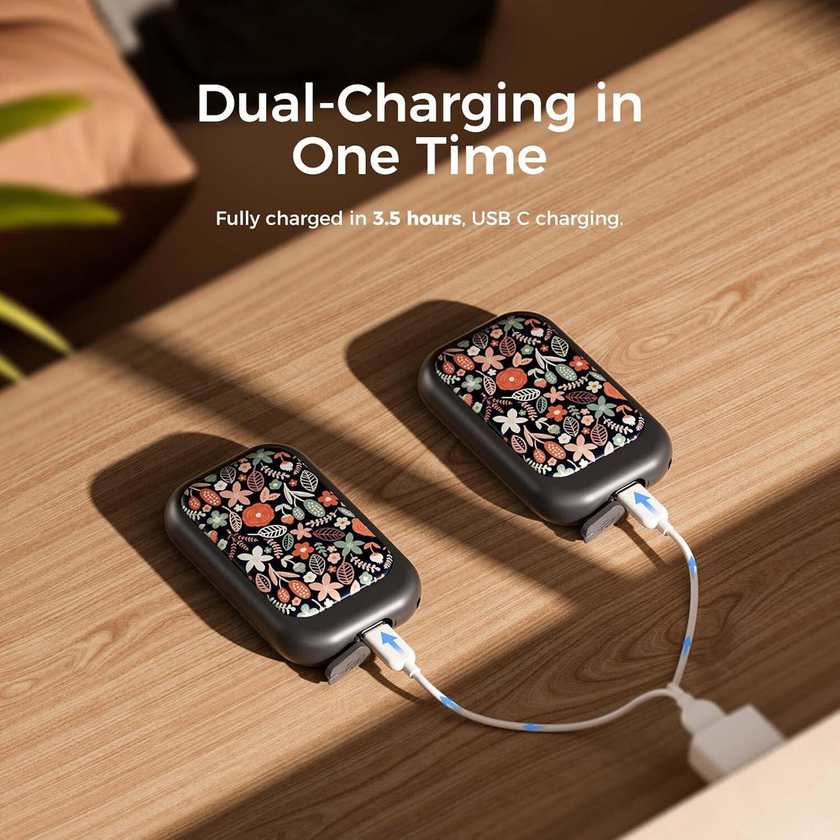 Rechargeable Hand Warmer with Magnetic Pairing - Portable 8-Hour USB Heater, 5000mAh