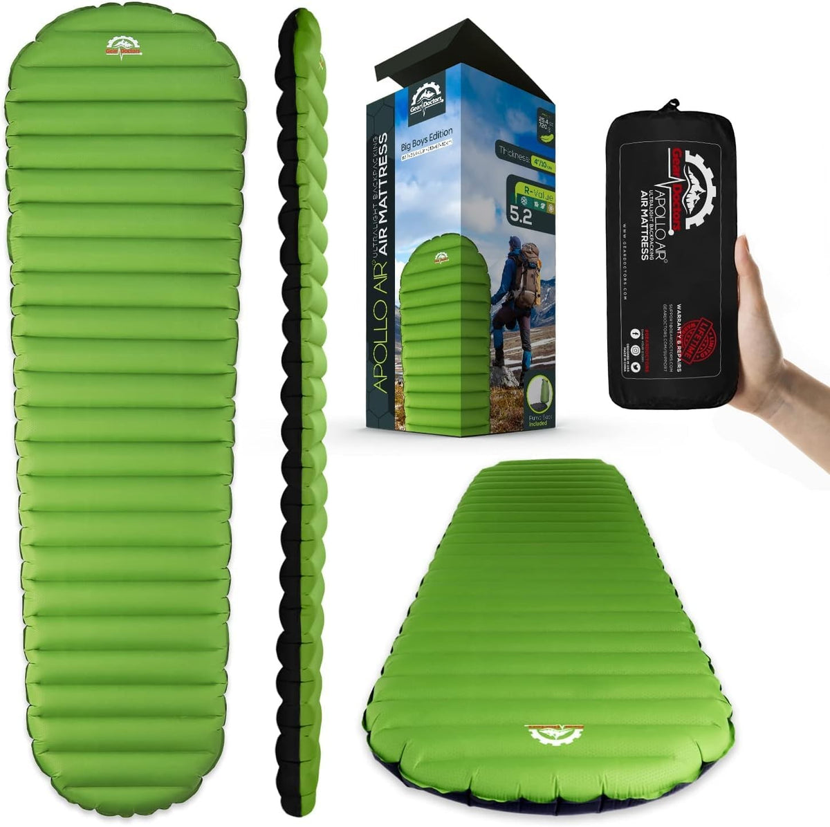 Ultralight Camping Sleeping Pad Inflatable Tent Mattress - 25oz Insulated