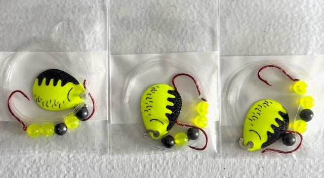 Walleye Crawler Harness Pack with 30 Rigs & Size 3 Colorado Blade - Freshwater Fishing Lures
