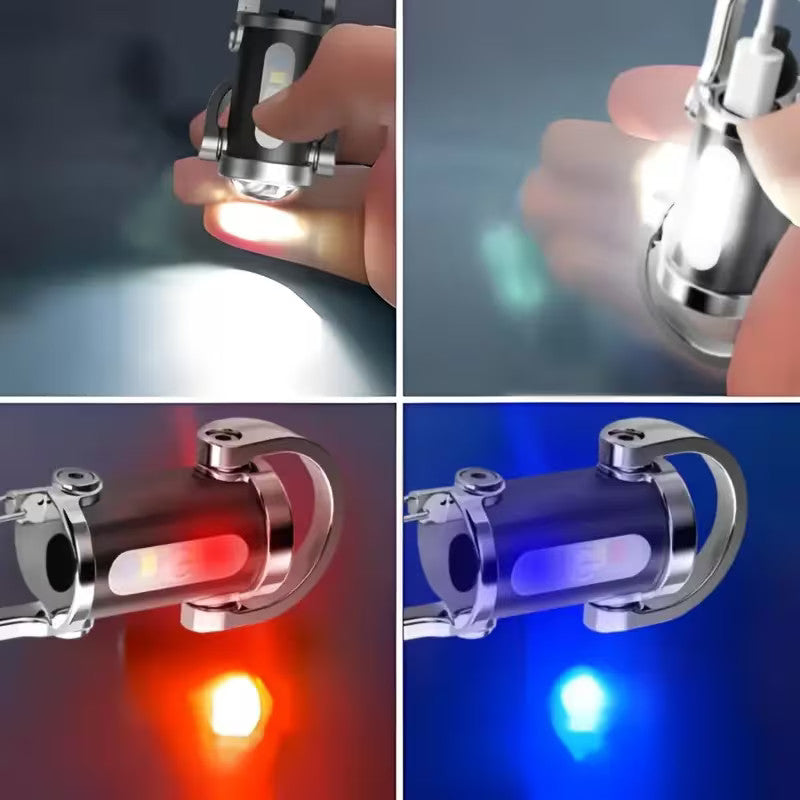 Rechargeable Mini Keychain Flashlight 300LM - Multi-Mode Portable LED Work Light
