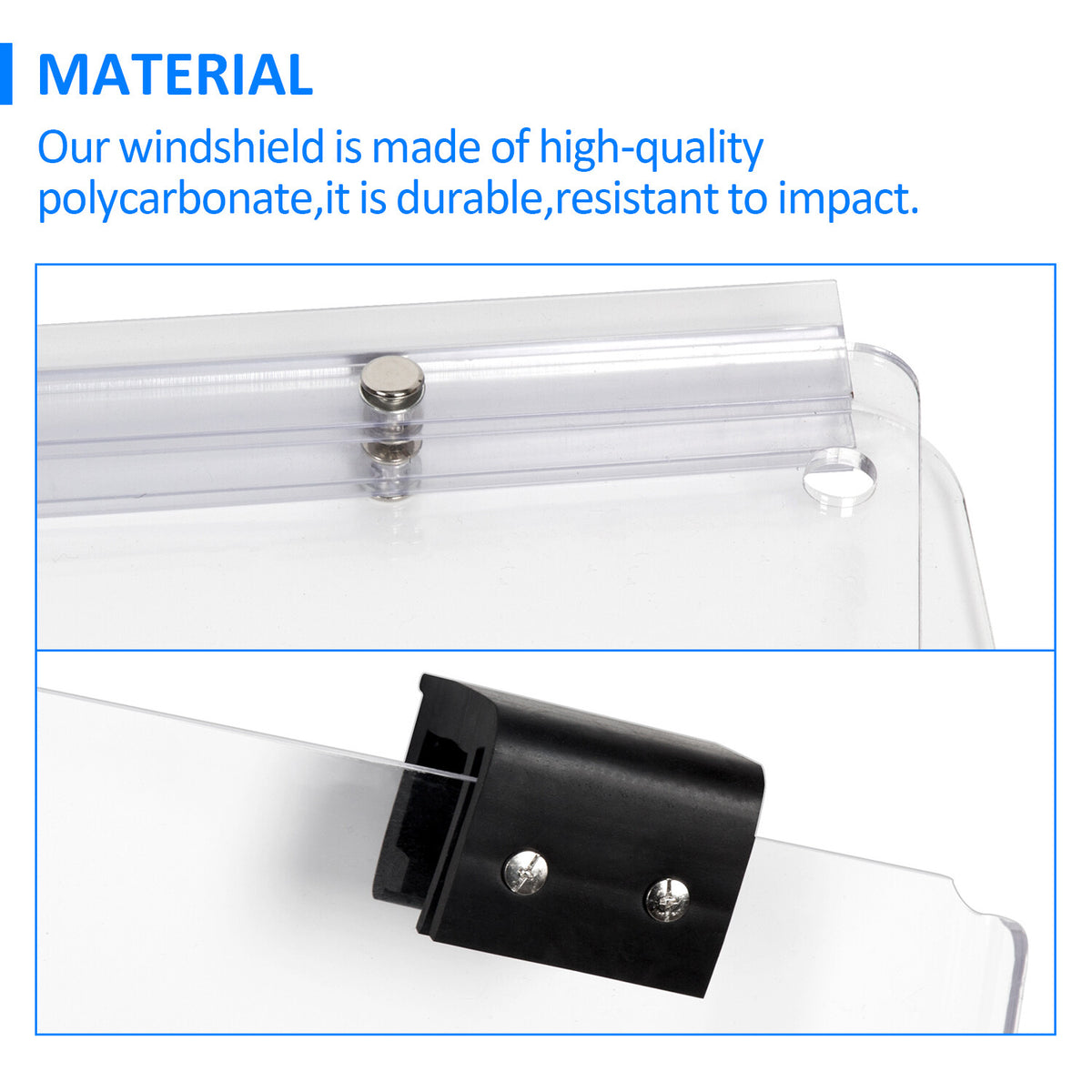 Golf Cart Windshield Folding Polycarbonate for Club Car DS 2000.5-UP - Clear