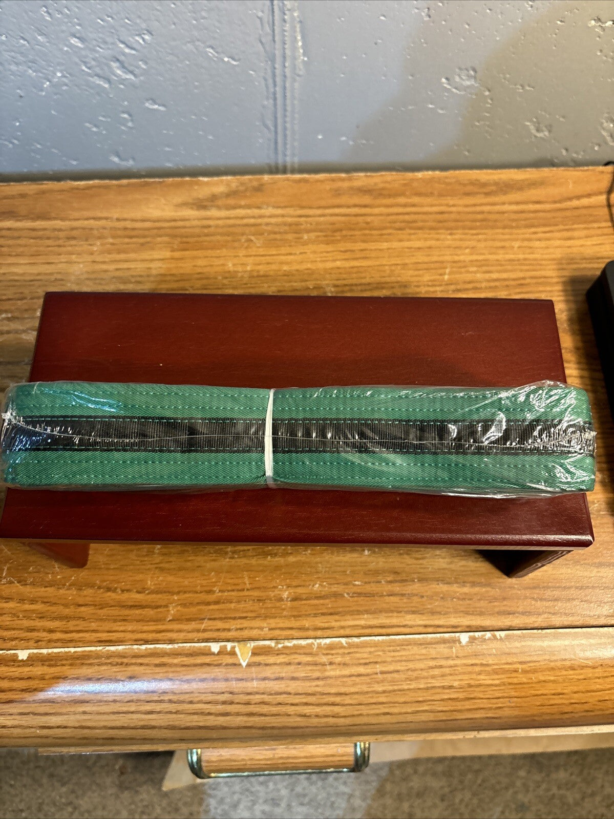 Martial Arts Green Double Wrap Belt Size 4 with Black Stripes