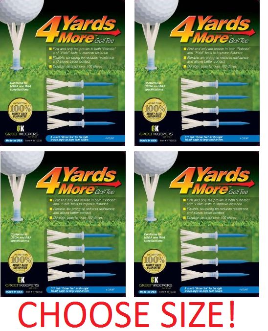 Golf Tees - Longest Drives 4-Pack, Multiple Sizes, PGA Tour Approved