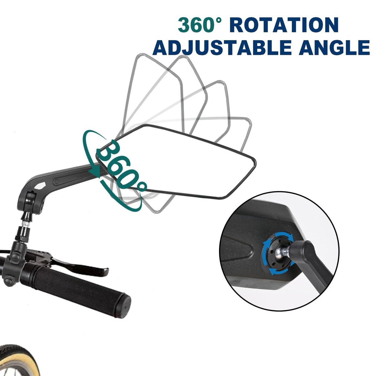 Bike Mirrors with 360-Degree Rotation Handlebar Rearview Mirror