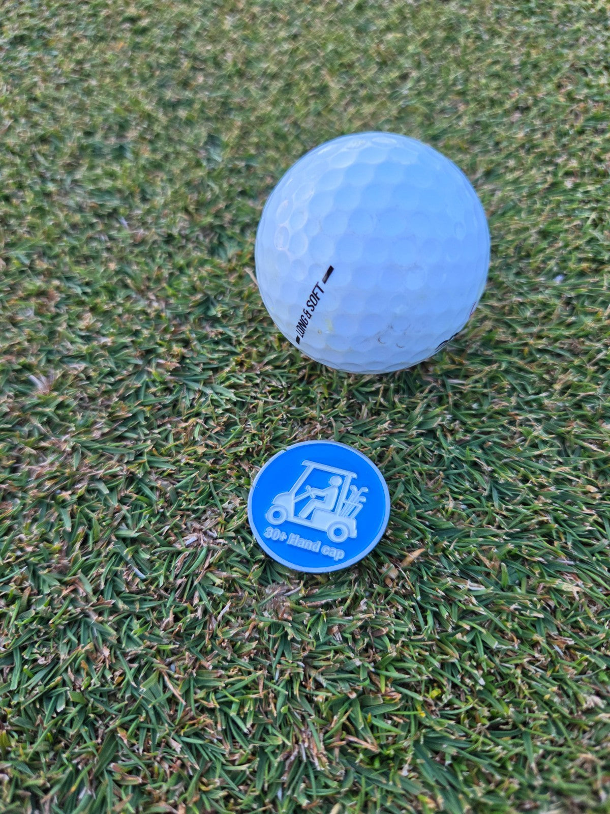 Golf Ball Marker with Handicap Parody Design - Funny Golf Cart Edition