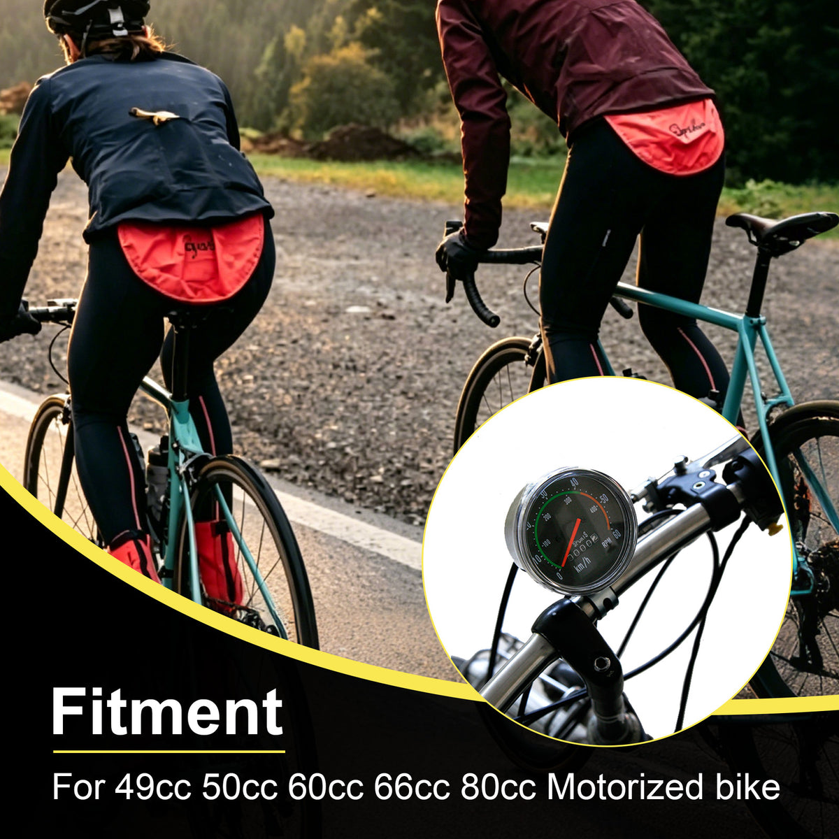 Analog Bicycle Speedometer with Mounting Hardware - Mechanical Odometer for Bikes