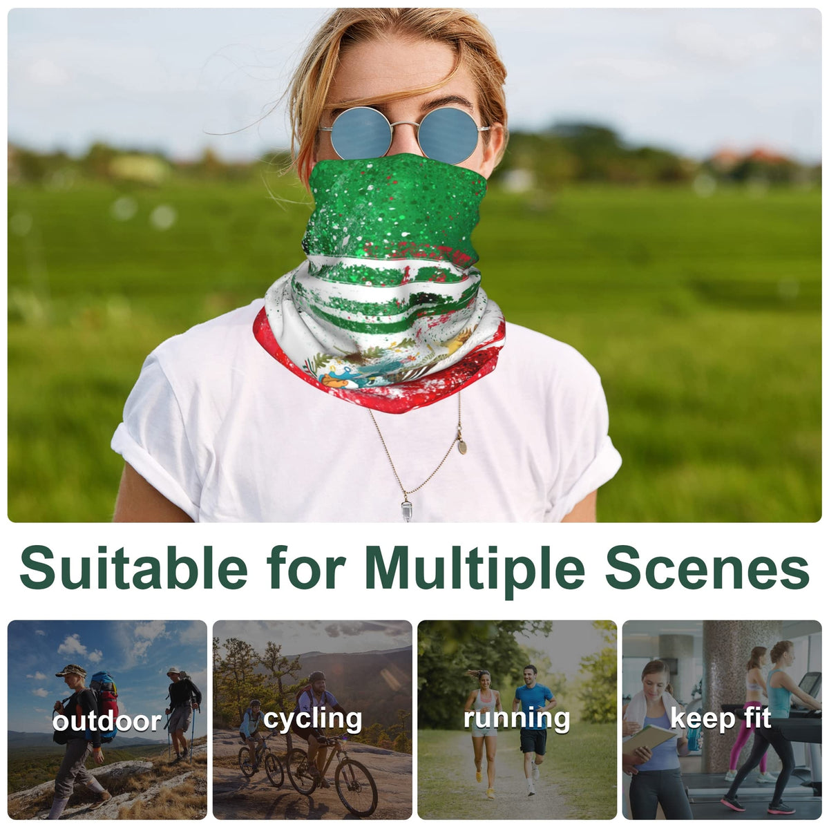 6 Pack Sun Protective Face Masks for Men Multi-Purpose Neck Gaiters