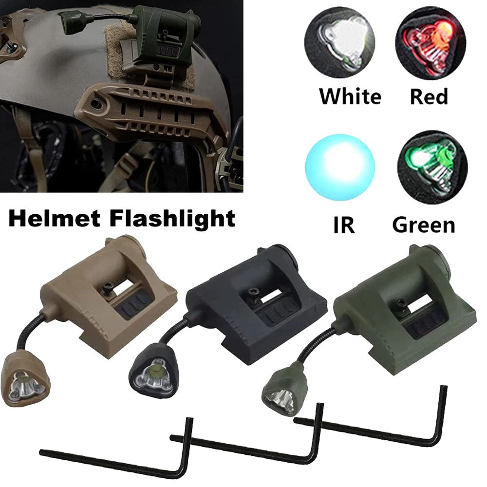 Tactical Helmet Flashlight with IR Signal Light for OpsCore Rails