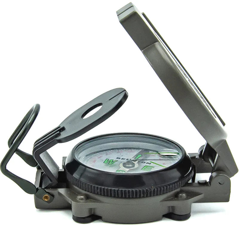 Military-Style Lensatic Compass for Hiking and Camping Navigation
