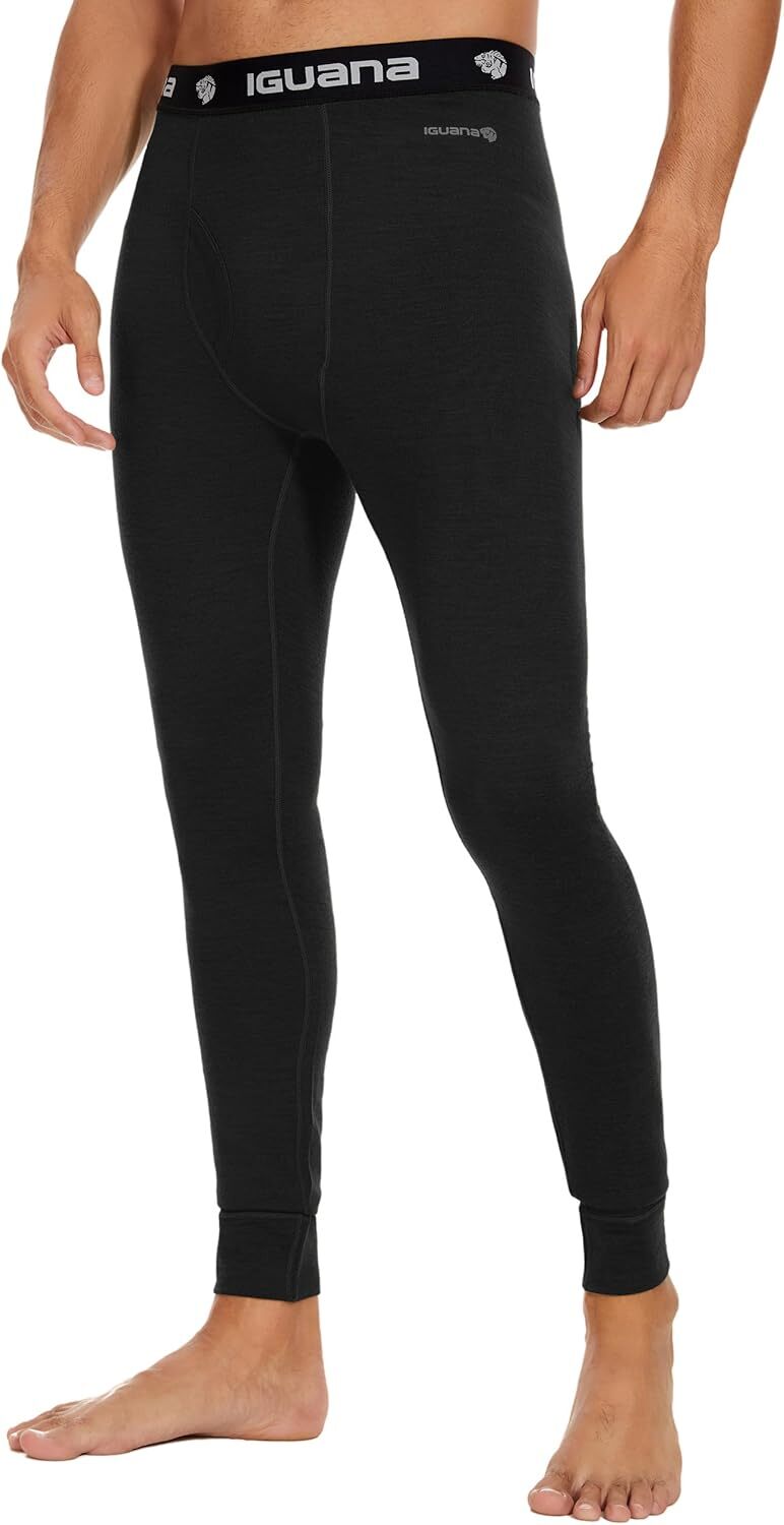 Men's Merino Wool Base Layer Pants - Thermal Long Johns for Winter