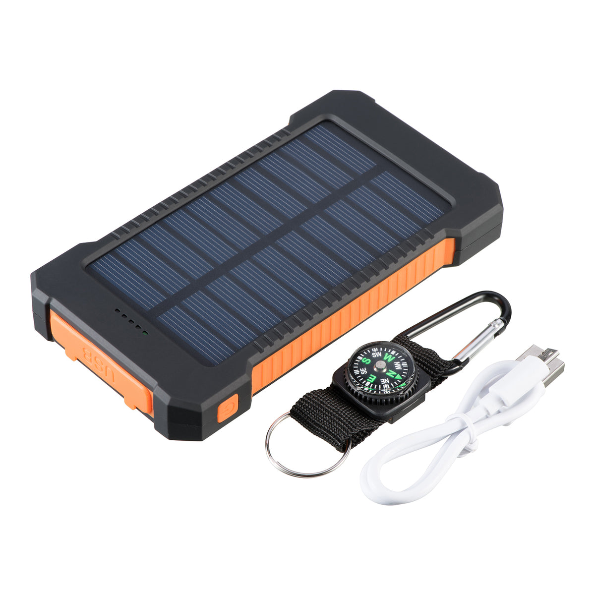 10,000mAh Solar Power Bank with Dual USB Ports Portable Emergency Charger