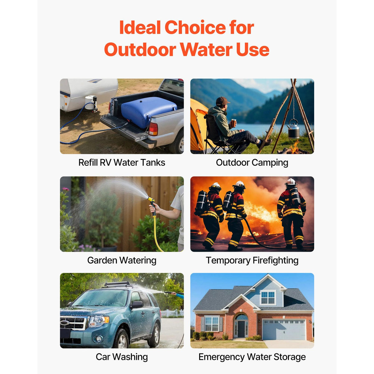 87.2 Gallon Foldable Water Storage Bladder with PVC Reservoir Bag