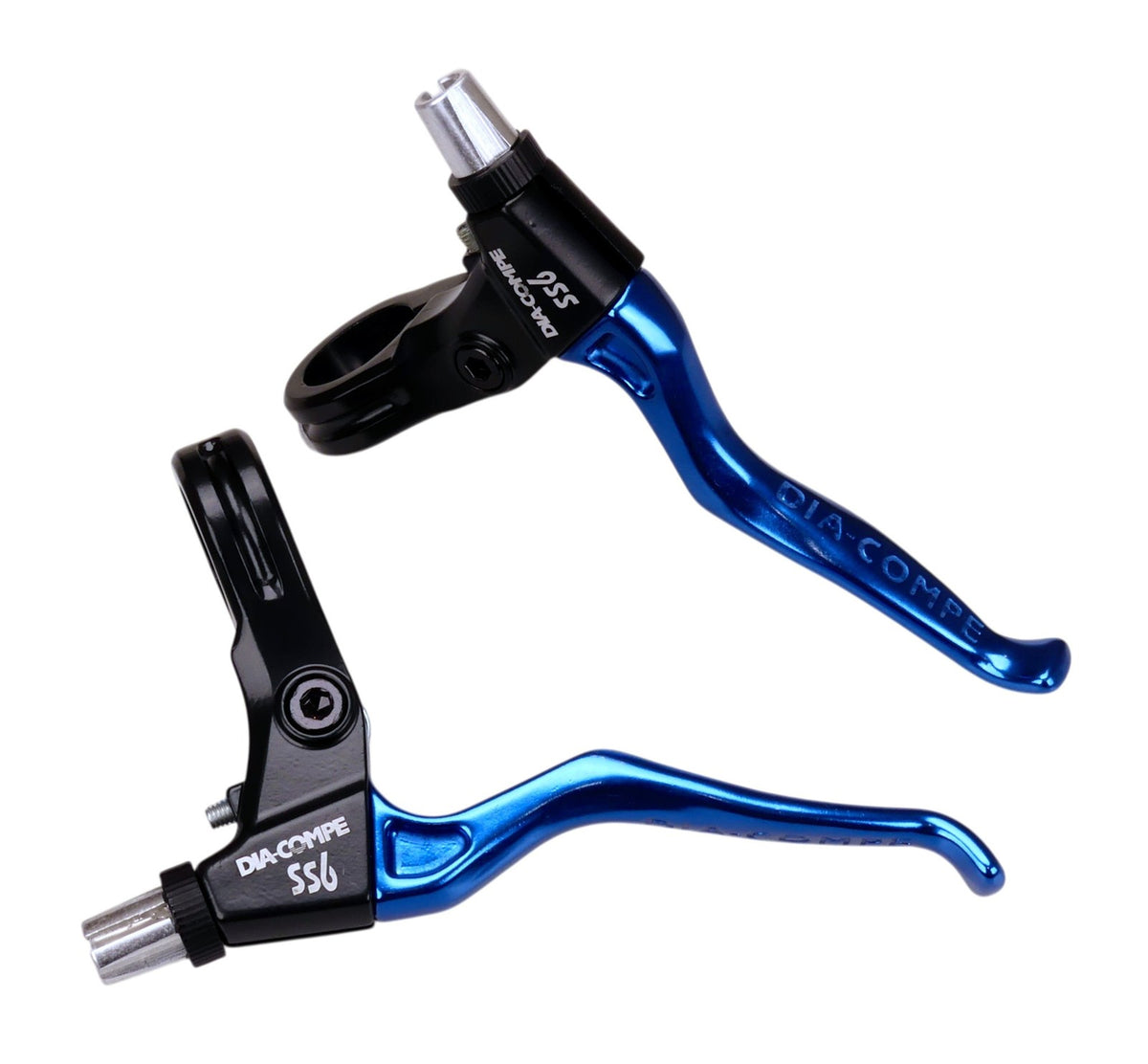 Old School MTB Bicycle Brake Levers Set - Dark Blue, Compatible with Cantilever and U-Brakes