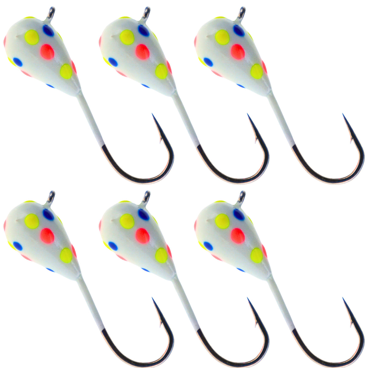 Ice Fishing Jigs Tungsten Lures for Panfish Crappie Perch Glow-Effect