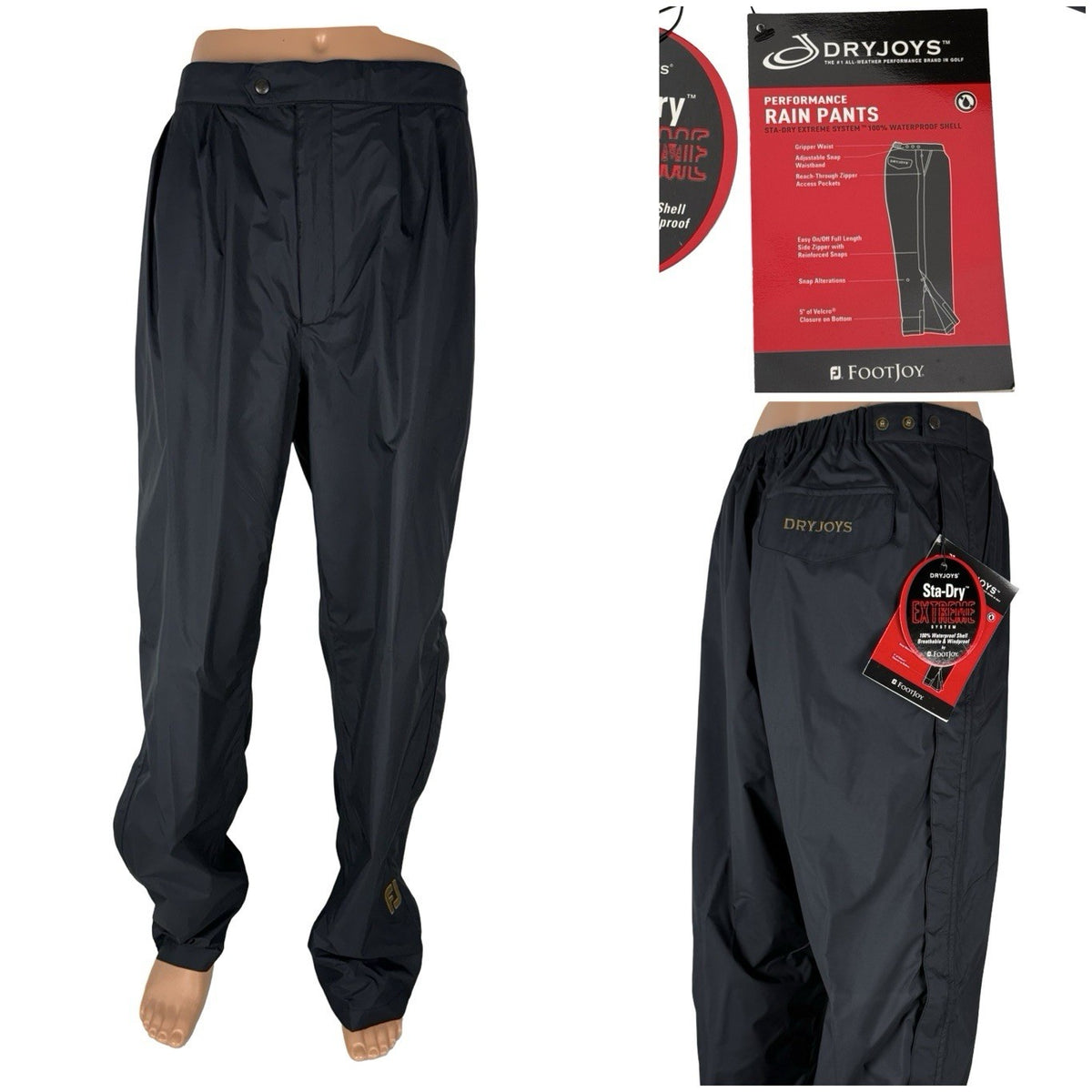 Men's Waterproof Golf Rain Pants - XL Dryjoys Performance