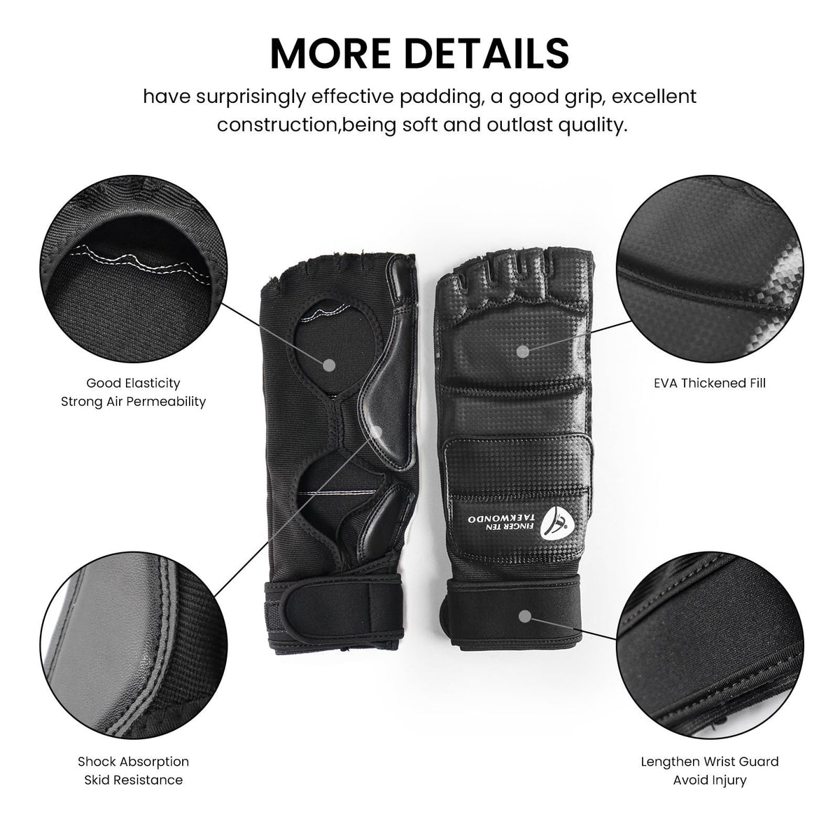 Taekwondo Sparring Gear Hand & Foot Protectors - Small Black