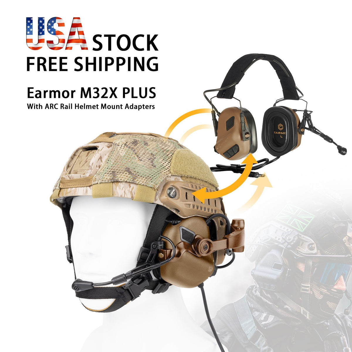 Tactical Shooting Ear Protection Headset with Microphone & U-174 Connector