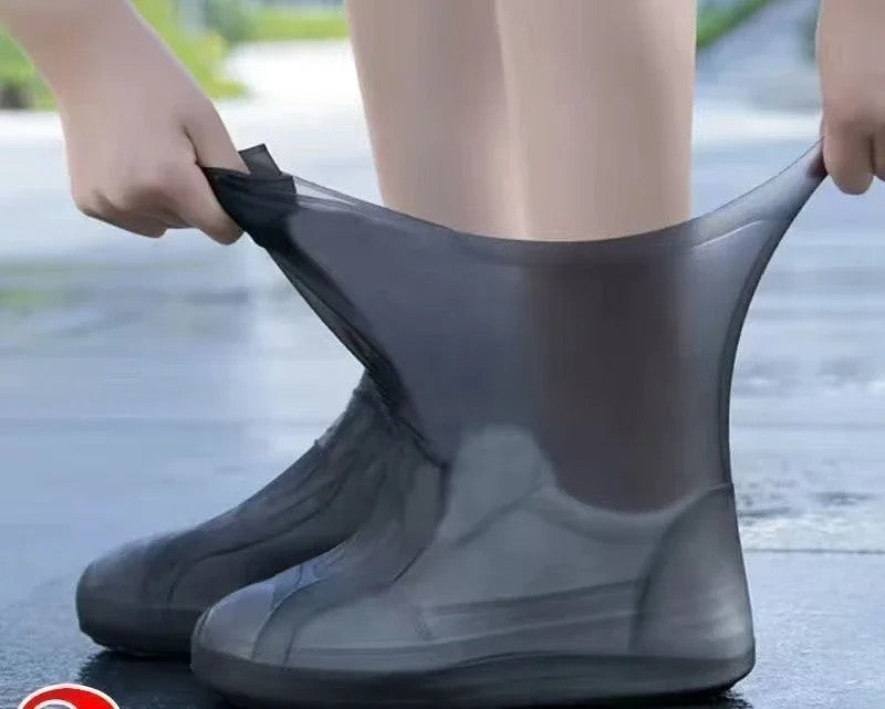 2Pcs Waterproof Silicone Shoe Covers Reusable Rain Boot Protectors Anti Slip Adult