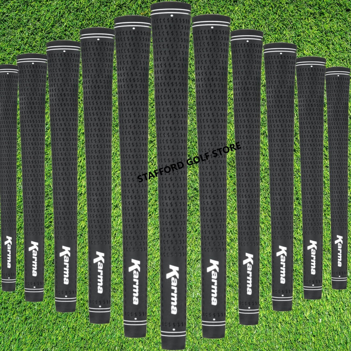 Karma Velour Black Golf Grips Standard Size 51g Round & Ribbed Core