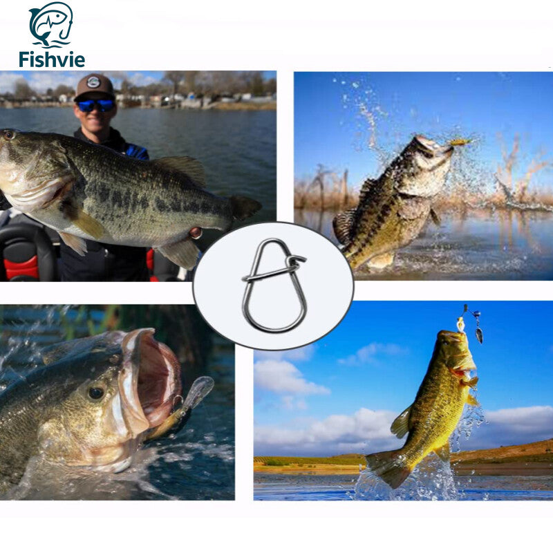 Stainless Steel Fishing Snaps for Crankbaits - Multiple Sizes & Quantities
