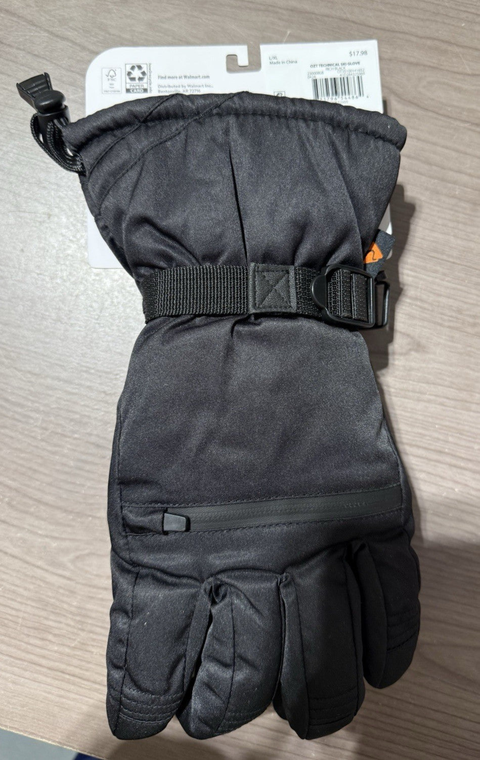 Men's Ski Gloves Touch Screen Compatible Black L/XL - Outdoor Winter Gear