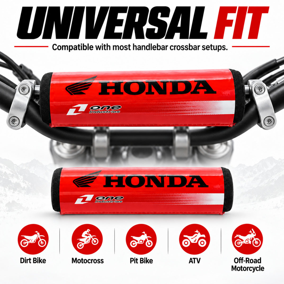 Handlebar Protector Pad 7.9in Foam Bike ATV Motorcycle Black Red