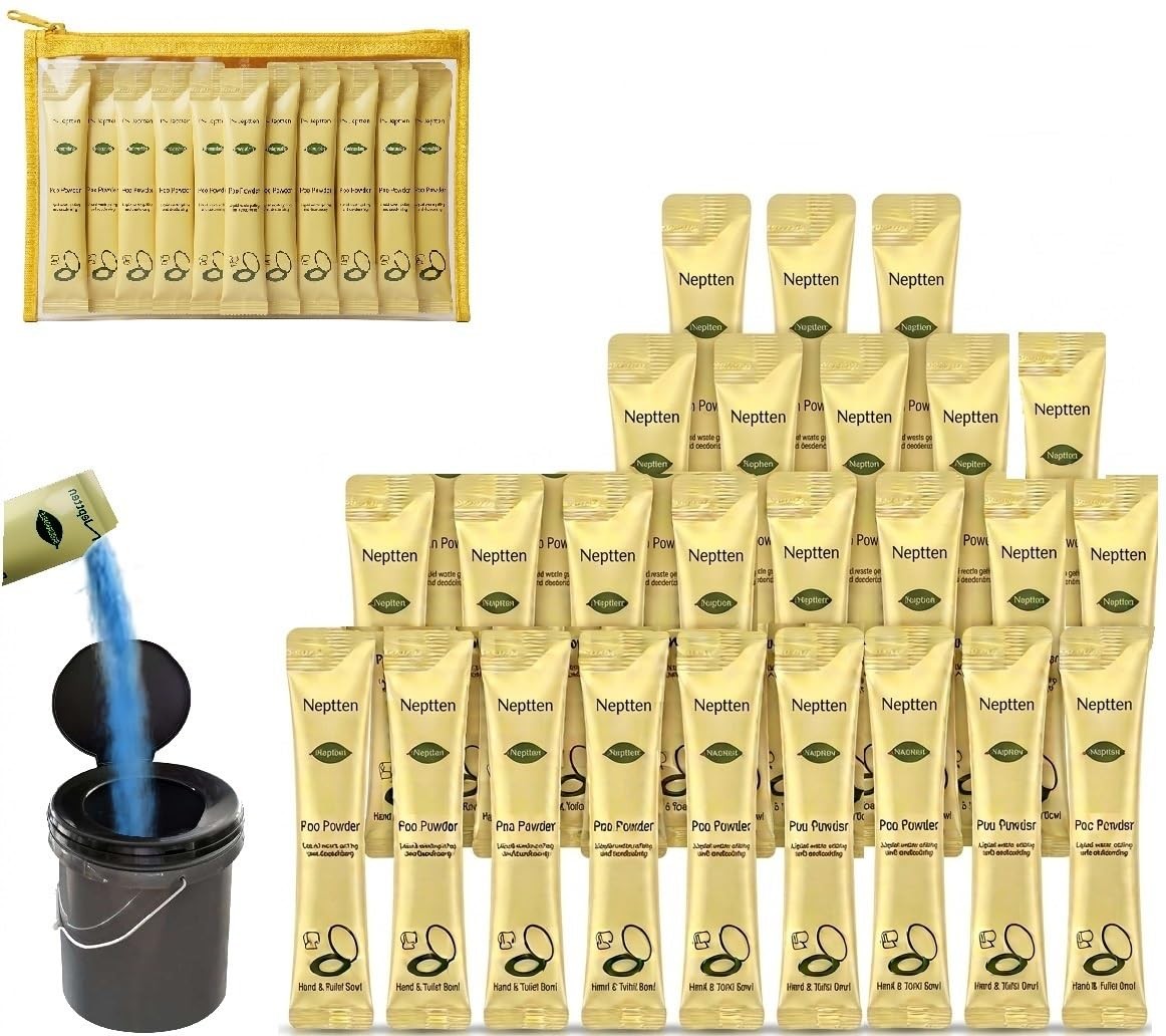Portable Toilet Powder for Camping Emergency Waste Odor Control - 25 Sticks